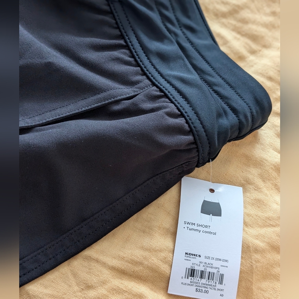 NWT Croft & Barrow Comfort Drawstring Shorts, Womens 2 XL, Black Tummy Control - Picture 4 of 12